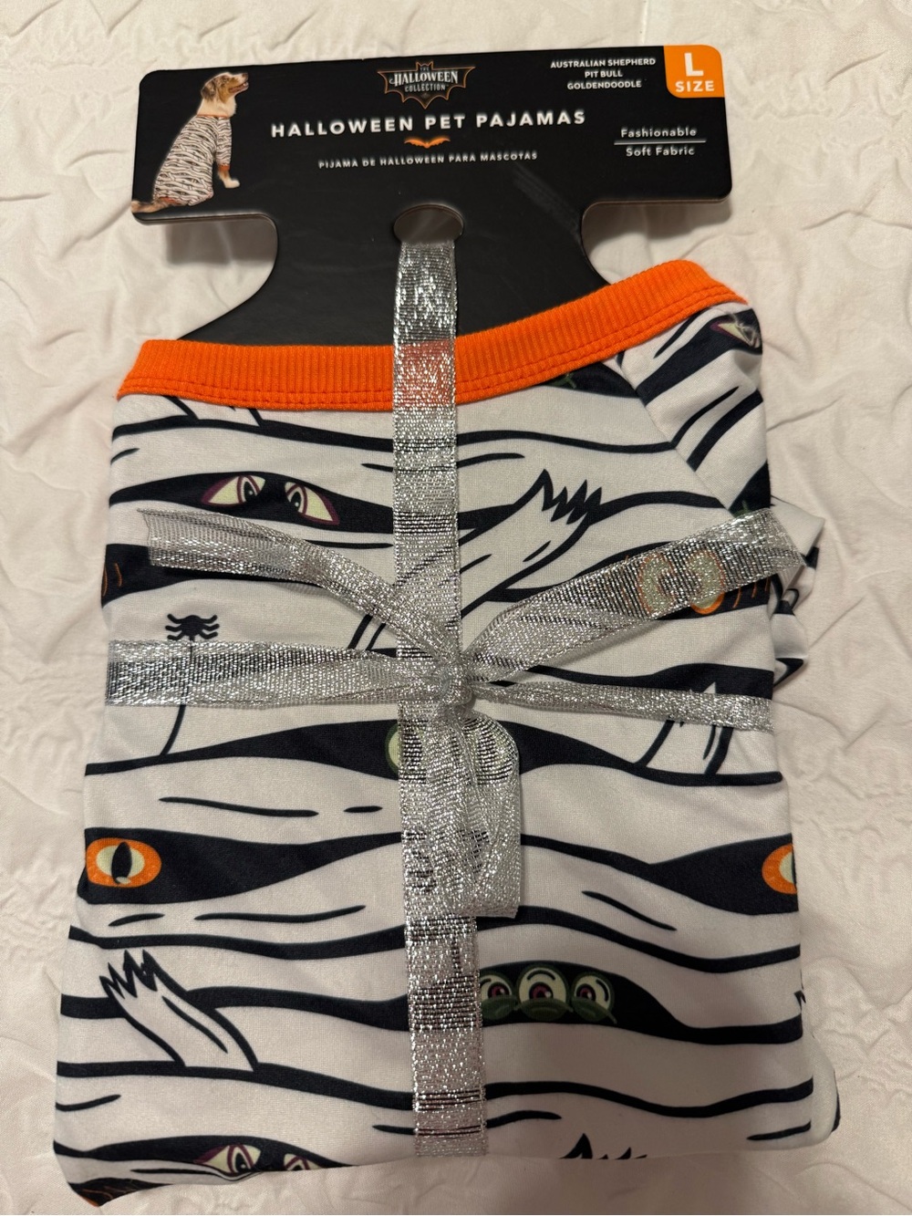 Halloween Mummy Pet Pajamas - Orange Trim